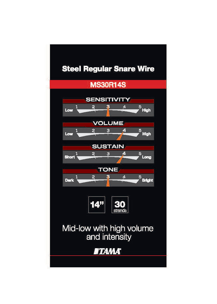 MS30R14S Snappy Snare Regular Carbon Steel 30 Strands 14