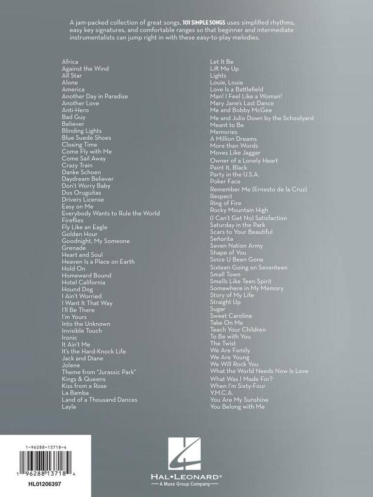101 Simple Songs - Cor