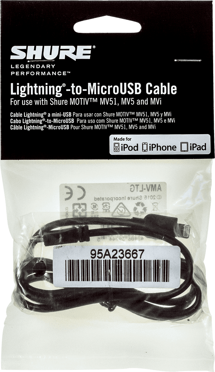 Shure Thunderbolt Cables