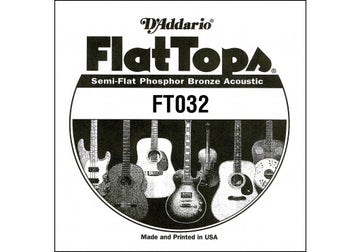 FT032 SEMI-FLAT PHOSPHOR BRONZE ACOUSTIC GUITAR SINGLE STRING .032