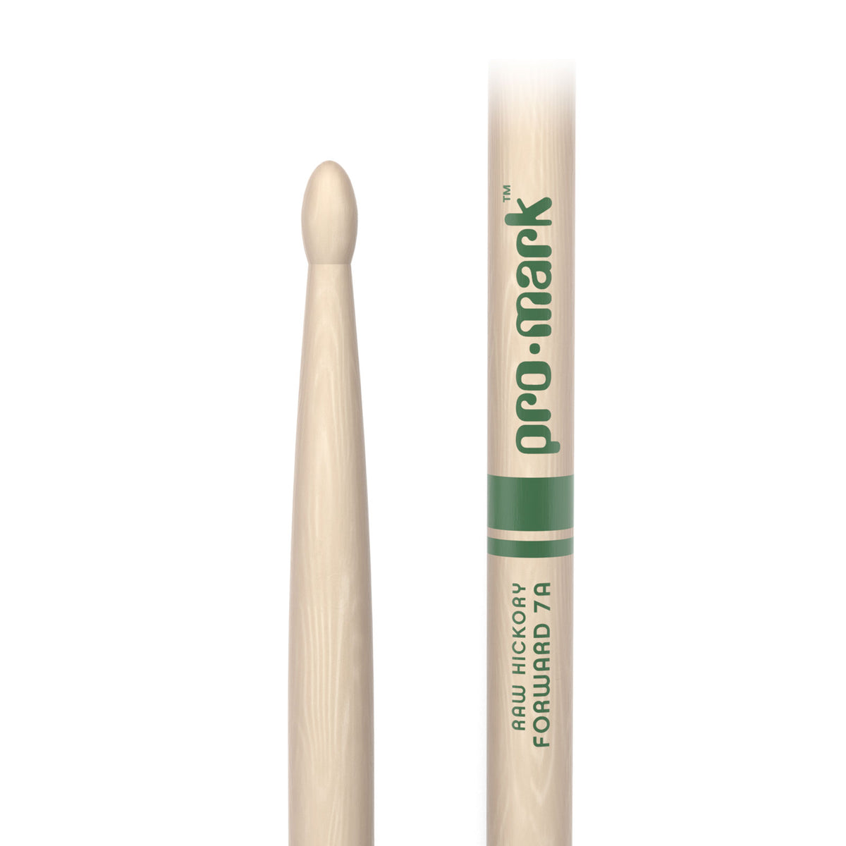 CLASSIC FORWARD 7A RAW HICKORY DRUMSTICK OVAL WOOD TIP