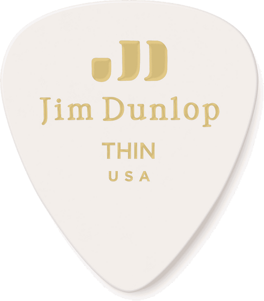 Dunlop 12 x Thin Genuine Celluloid White