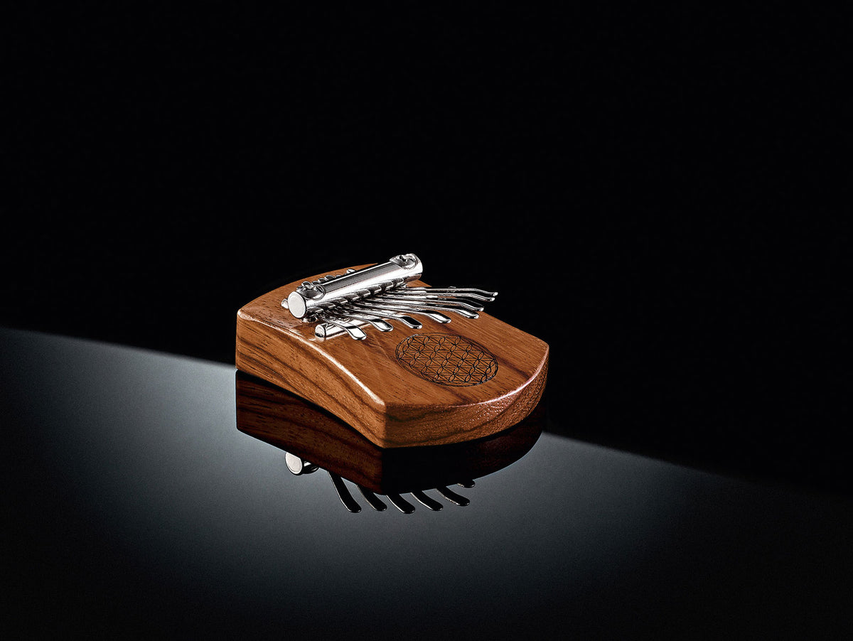MEINL SONIC ENERGY MINI KALIMBA 8 NOTES RED ZEBRAWOOD FLOWER OF LIFE