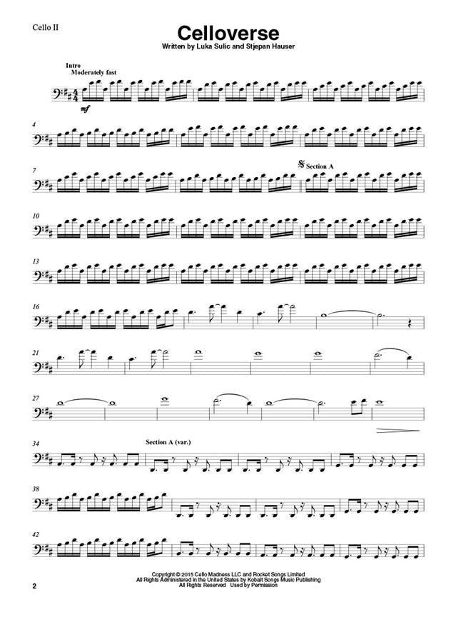 2cellos Sheet Music Collection - Violoncelle (sulic Luka / Hauser Stjepan)