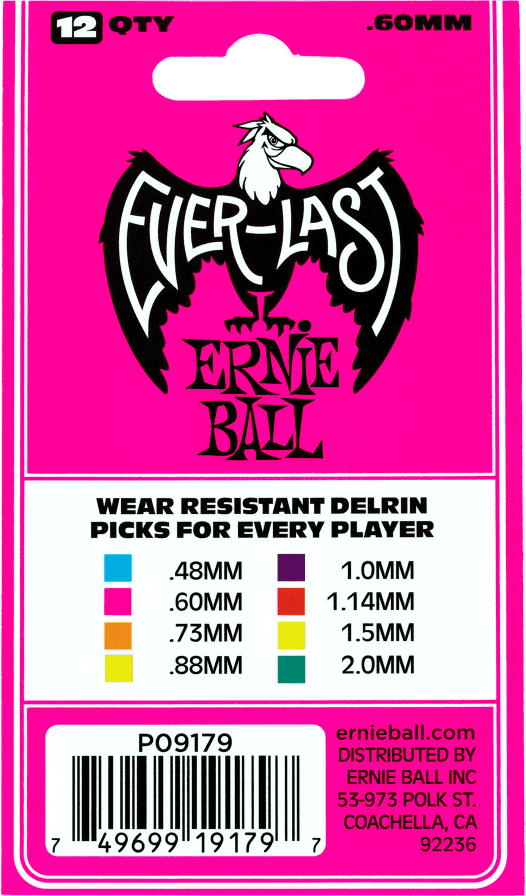 EVERLAST PICKS 12-PACK PINK .6MM