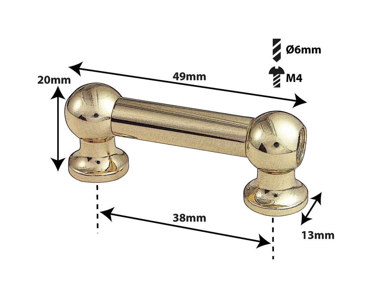 TL12S38-BR - TUBE LUG BRASS - 38MM - SINGLE ENDED (X1)