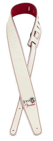John 5 Leather Strap White and Red