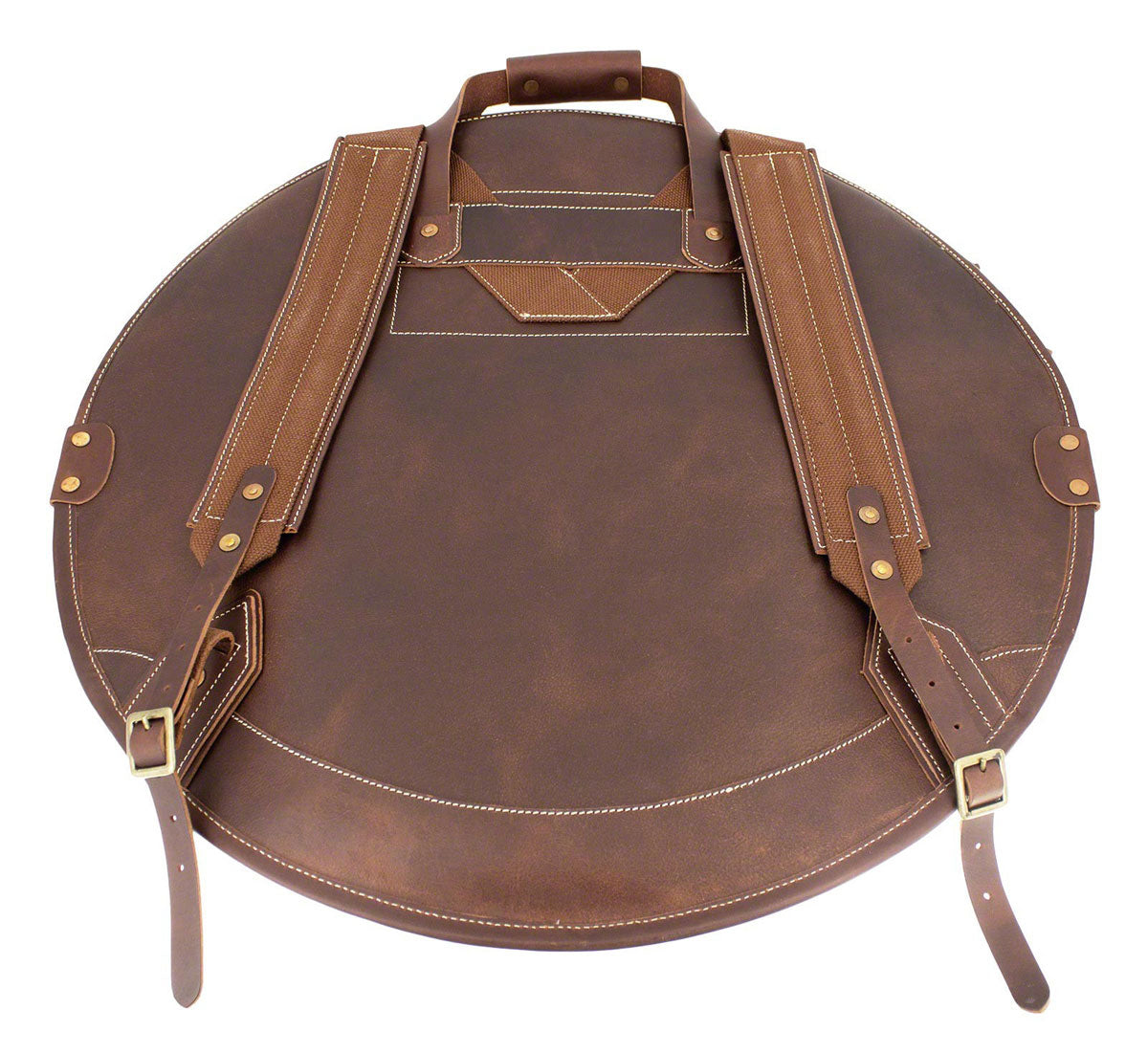 24" BACKPACK LEATHER CYMBAL CASE - BROWN