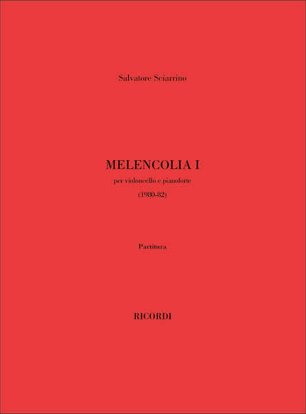 Ricordi SCIARRINO S. - MELANCOLIA I - VIOLONCELLE (1 OU 2) ET PIANO