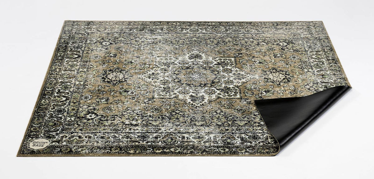 VP185-GRN - VINTAGE PERSIAN STAGE / DRUM MAT 1.85 X 1.60M ANTI-SLIP - GREEN
