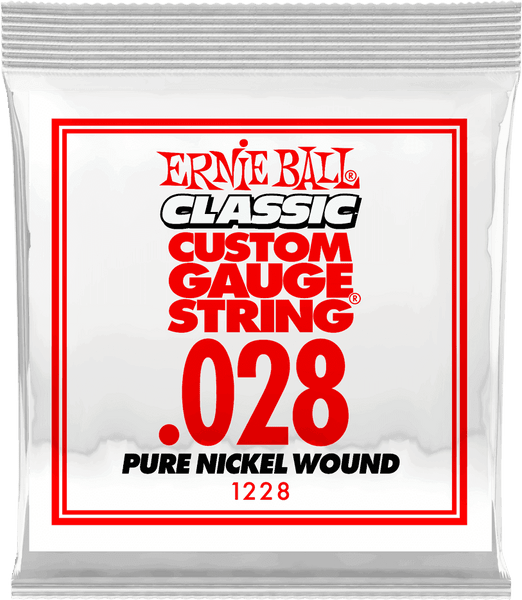 Ernie Ball .028 CLASSIC PURE NICKEL WOUND ELECTRIC GUITAR STRINGS