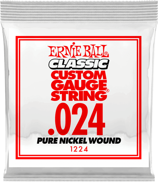 Ernie Ball .024 CLASSIC PURE NICKEL WOUND ELECTRIC GUITAR STRINGS