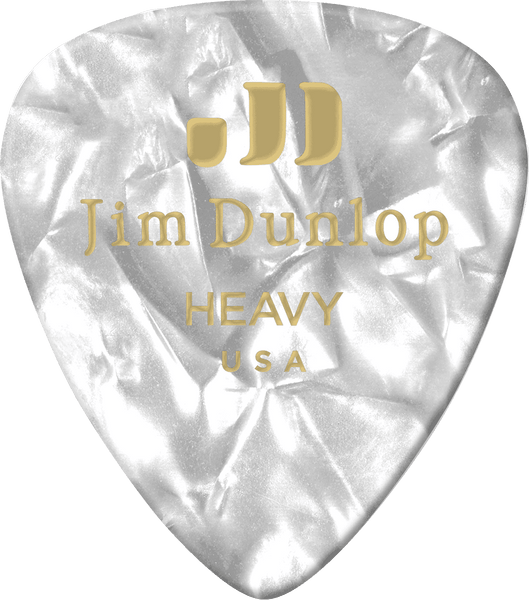 Dunlop 12 x Heavy Celluloid White Perloid