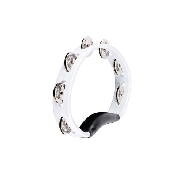 Meinl PERCUSSION HEADLINER SERIES HAND HELD ABS TAMBOURINE SINGLE ROW WHITE STAINLESS STEEL JINGLES