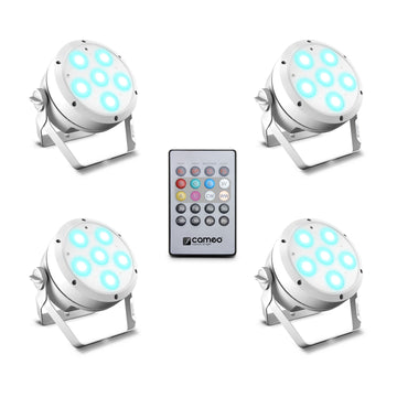 ROOT PAR 6 WH SET 1 - SET CONSISTING OF 4 X CLROOTPAR6WH WITH INFRARED REMOTE CONTROL