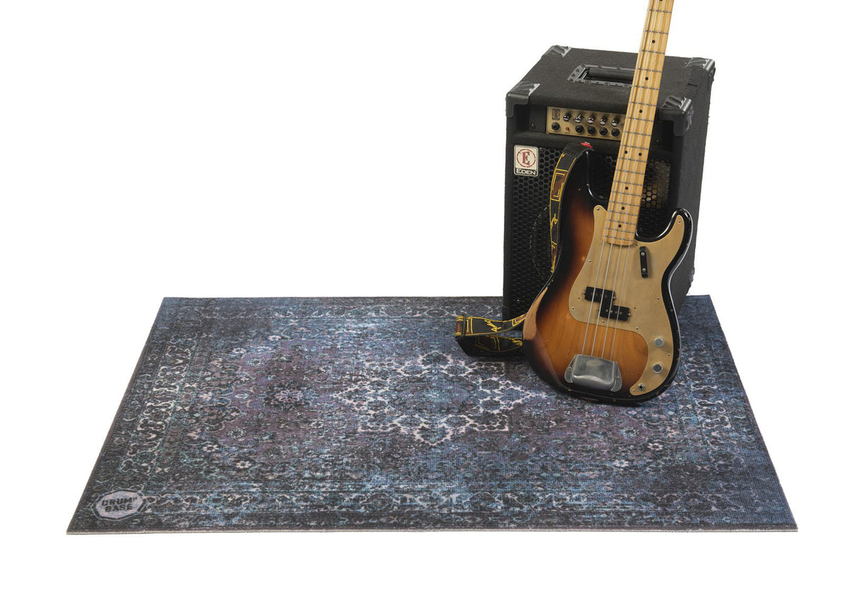 VP130-BLU VINTAGE PERSIAN STAGE DRUM MAT 1.30 X 0.90M ANTI-SLIP BLUE