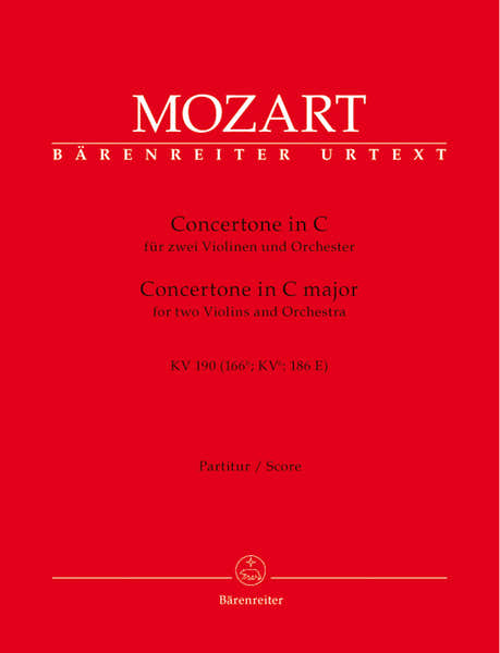 Mozart W.a. - Concertone For Two Violins & Orchestra KV 190 - Score