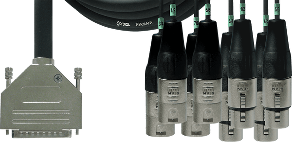Interface Cable SUB-D/4 XLR Males + 4 XLR Females 3 M
