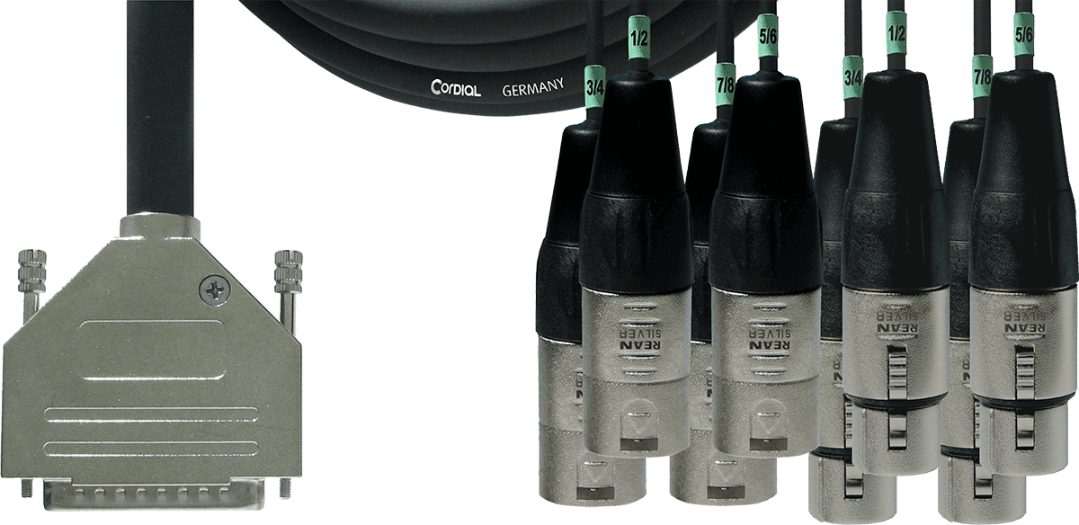 Interface Cable SUB-D/4 XLR Males + 4 XLR Females 3 M