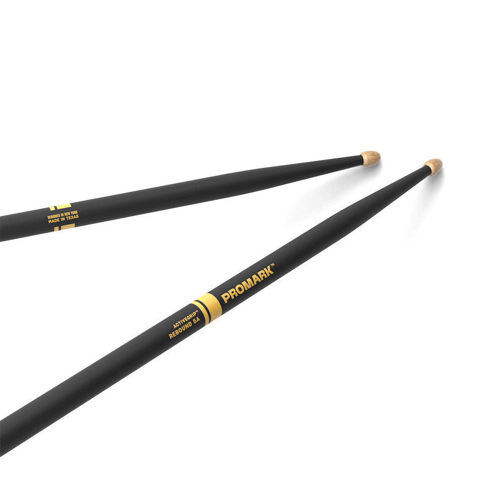 Promark REBOUND 5A ACTIVEGRIP HICKORY DRUMSTICK ACORN WOOD TIP