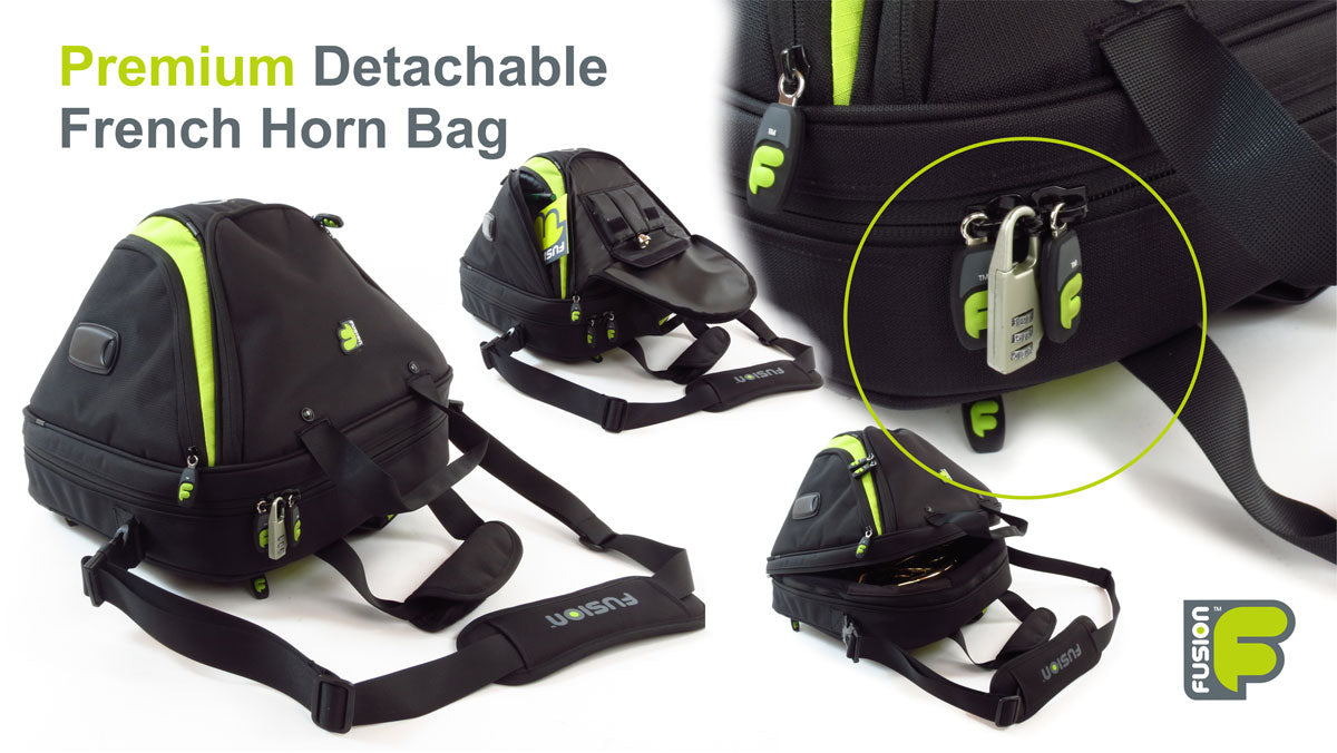 Premium Black/Green Horn Case (Detachable Bell)