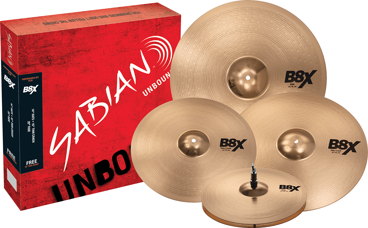 Set B8X Performance Set Plus 14/16/2 + 18" Crash +9 DAYS TRIAL DRUMEO