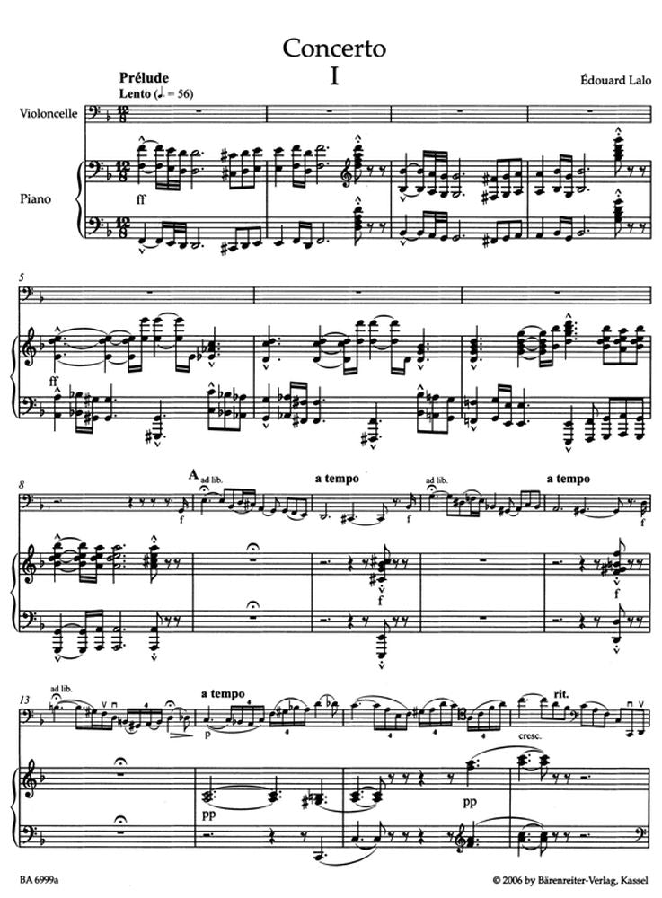 Lalo Edouard - Concerto En Re Mineur - Violoncelle Piano