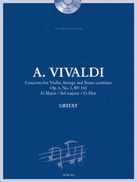 Dowani Vivaldi A. - Concerto Op. 3 N°3 Rv 310 In G-Major - Violon Cordes Bc