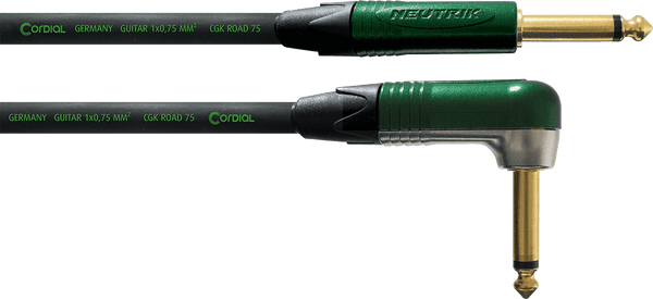 Guitar Jack Cable Straight /Angled 3 M Green