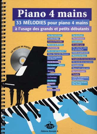 Editions Bourges R. Piano 4 Mains + Cd 33 Melodies A L'Usage Des Grands Et Des Petits Debuts