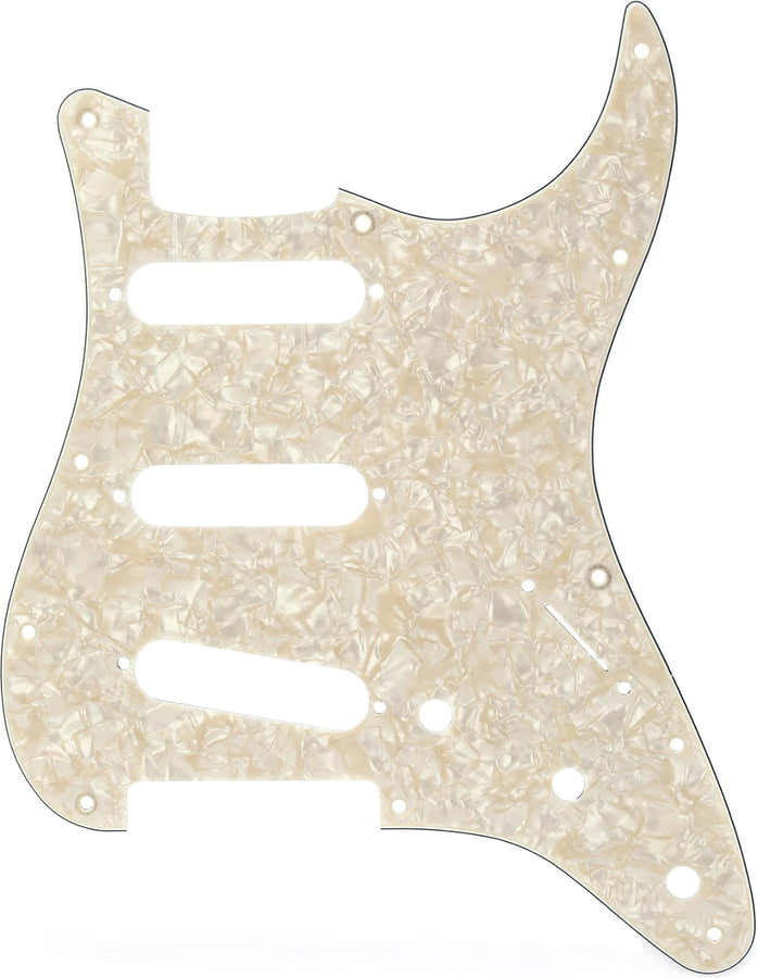 Strat SSS Aged White Pearl Pickguard