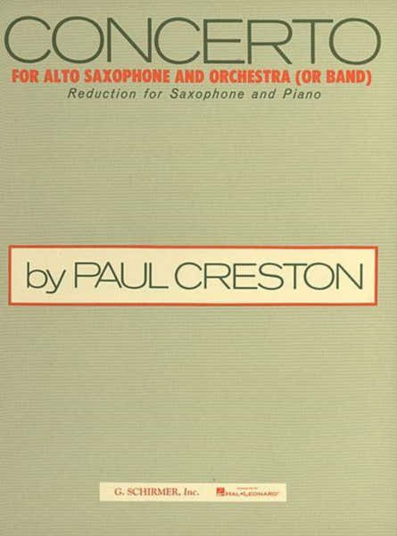 Schirmer Creston P. - Concerto For Alto Saxophone And Orchestra