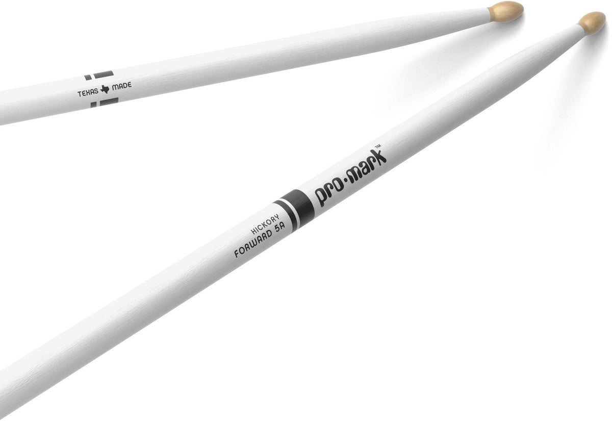 TX5AW-WHITE - Classic Forward 5A Painted White Hickory Drumstick Oval Wood Tip