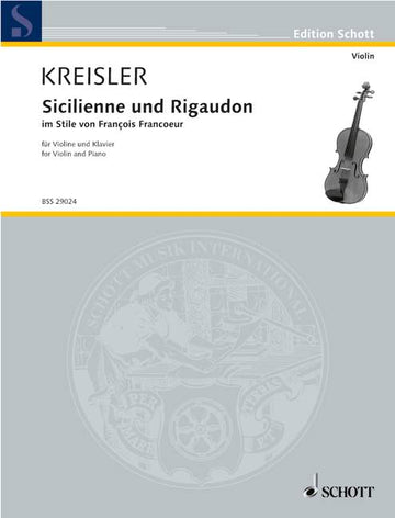 Kreisler Fritz - Sicilienne And Rigaudon - Violin And Piano