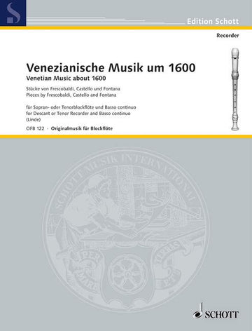 Linde Hans M. - Venezianische Musik Um 1600 - Soprano Or Ténor Recorder And Basso Continuo