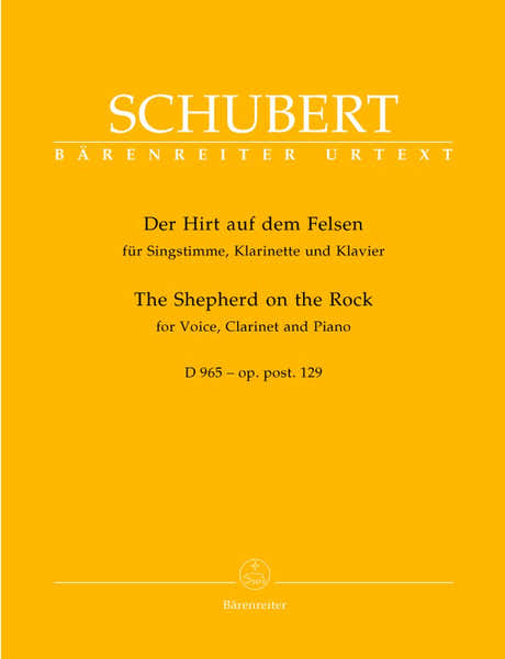 Barenreiter Schubert Franz - Le Patre Sur Le Rocher D965 Op. Post. 129 - Voix Clarinette Piano