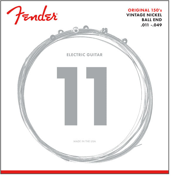 ORIGINAL 150 guitar strings, pure nickel wound, ball end, 150M .011-.049 gauges, (6)