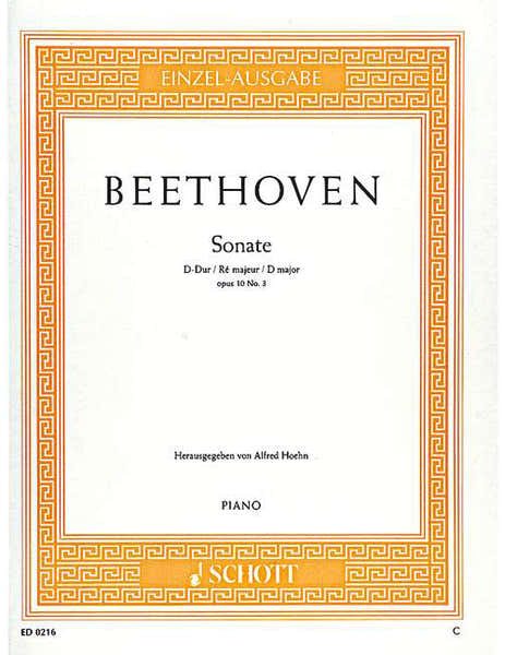 Schott Beethoven - Sonata In D Major Op. 10/3 - Piano