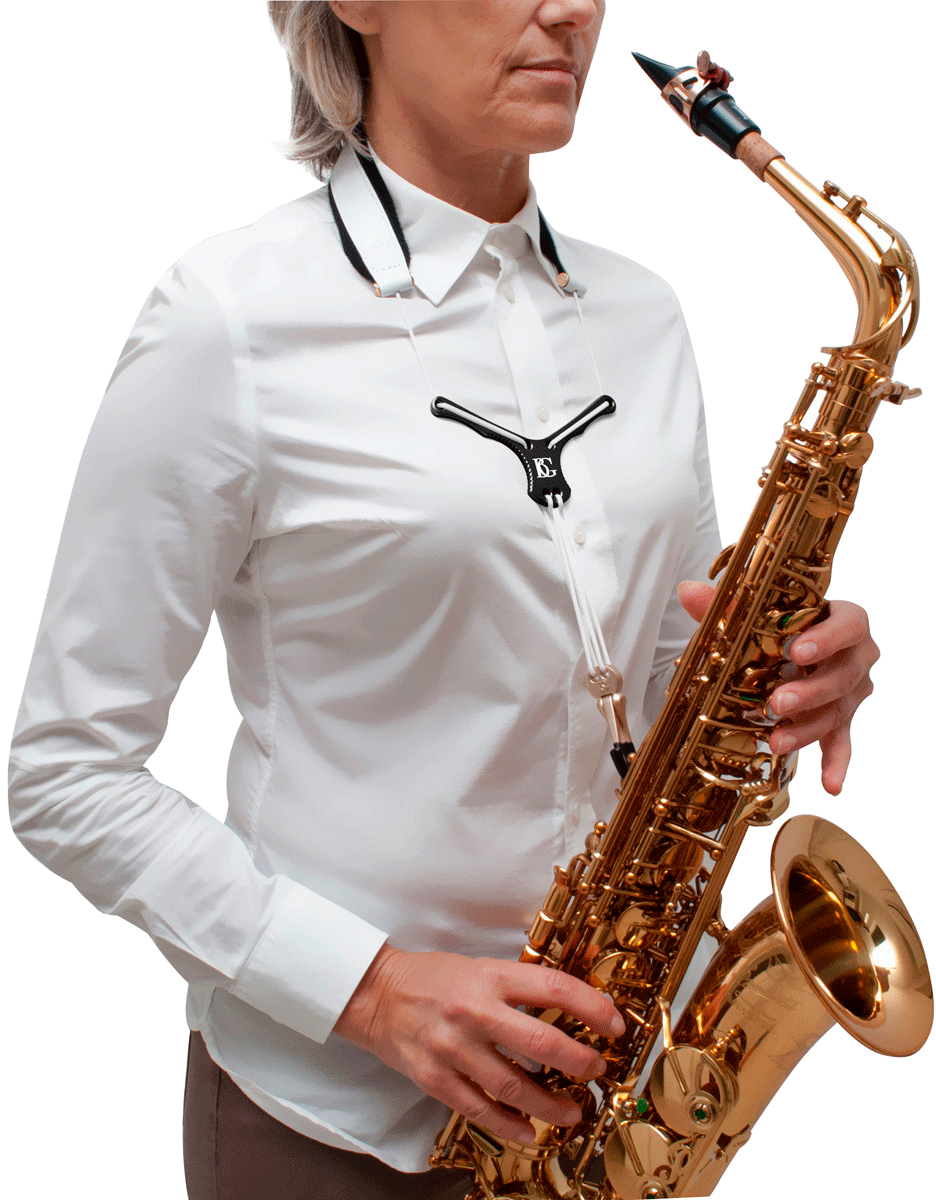 Zen Strap White - Metal Carabiner - Sax SOP/alto/ Tenor
