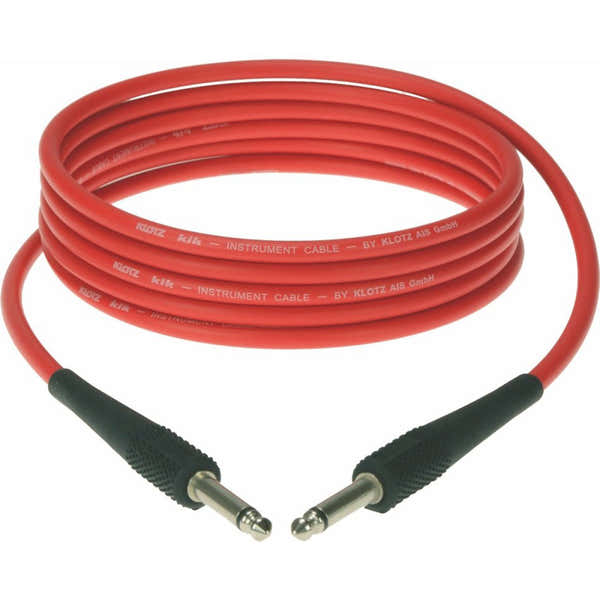Klotz KIK INSTRUMENT CABLE RED 3M JACK 2P - JACK 2P METAL