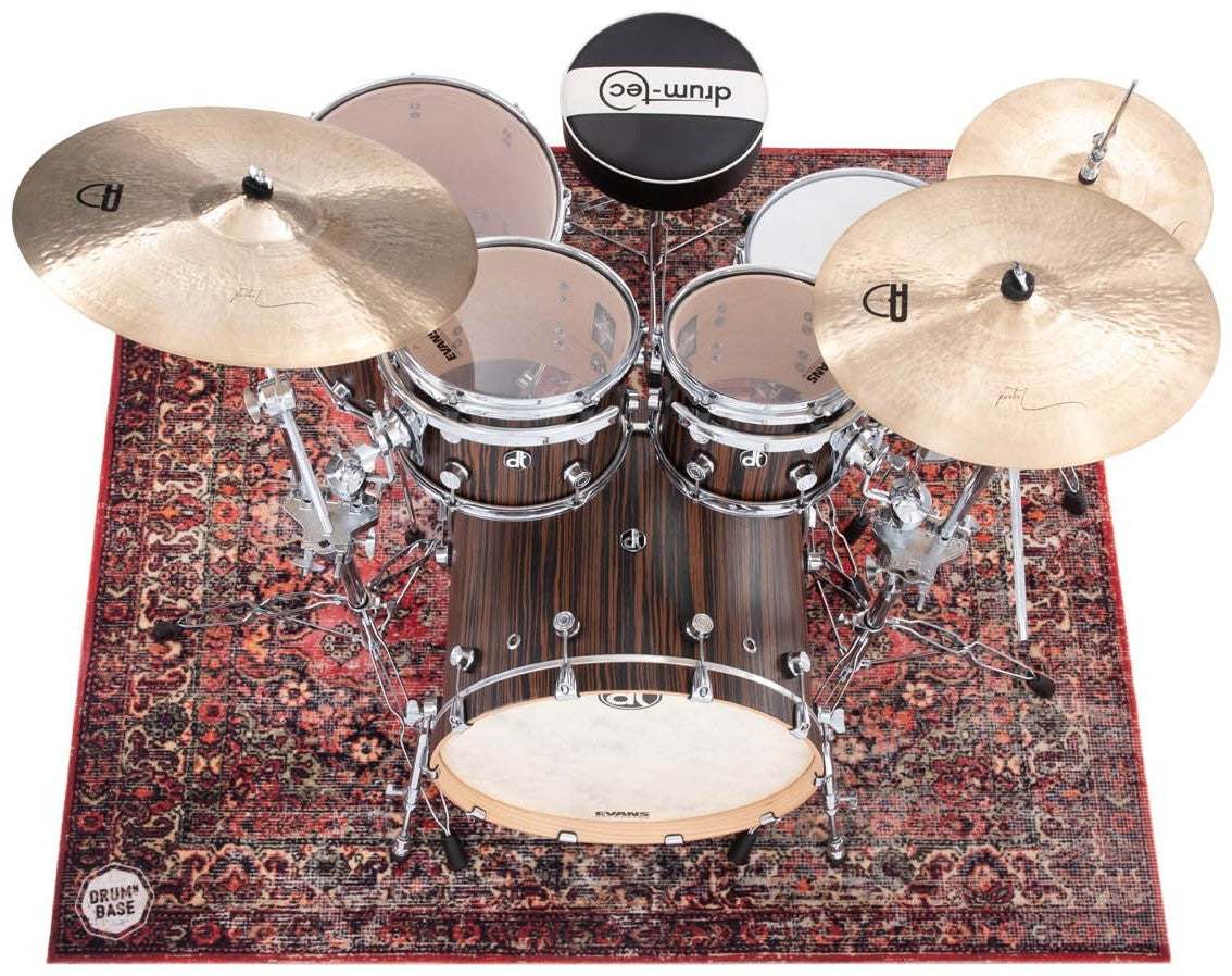 Free Suspension & 27dB Impact Noise Reduction - Drum Mat 1.85 x 1.65m - Persian Worn Red