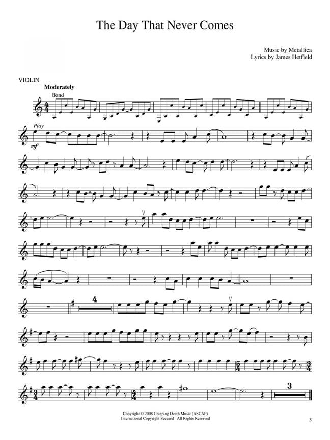 Best Of Metallica Violin + Audio Online - Violin