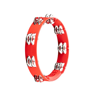 HTT10R - Tambourine ABS Red 25CM 1 Row of Cymbals