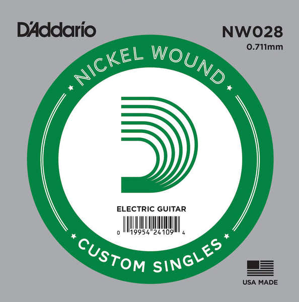 D'ADDARIO NW028 NICKEL WOUND ELECTRIC GUITAR SINGLE STRING .028
