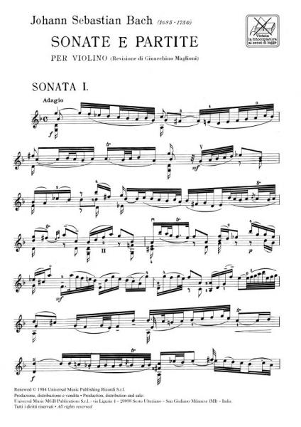 BACH J.S. - 6 SONATA E PARTITE BWV 1001-1006 - VIOLON