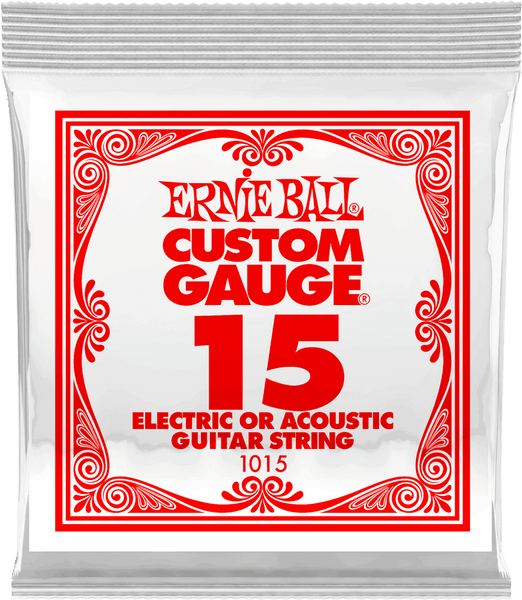 Ernie Ball .015 PLAIN STEEL ELECTRIC OR ACOUSTIC GUITAR STINGS