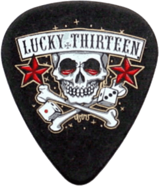 Dunlop 36 x 0,73mm Lucky 13 Series II Black #11 Skull Dice