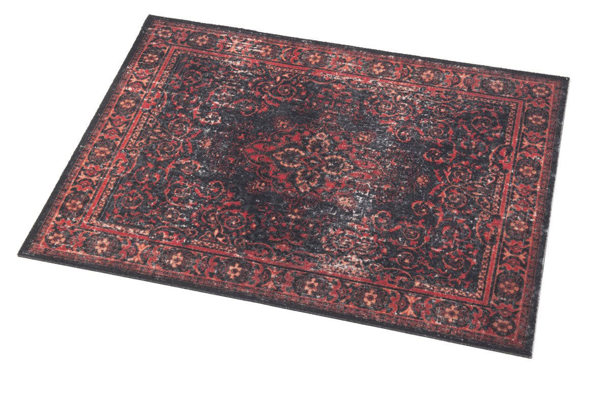 VPA-BLR Mat Vintage Persian Club Series 80 X 60CM Non-Slip Black Red