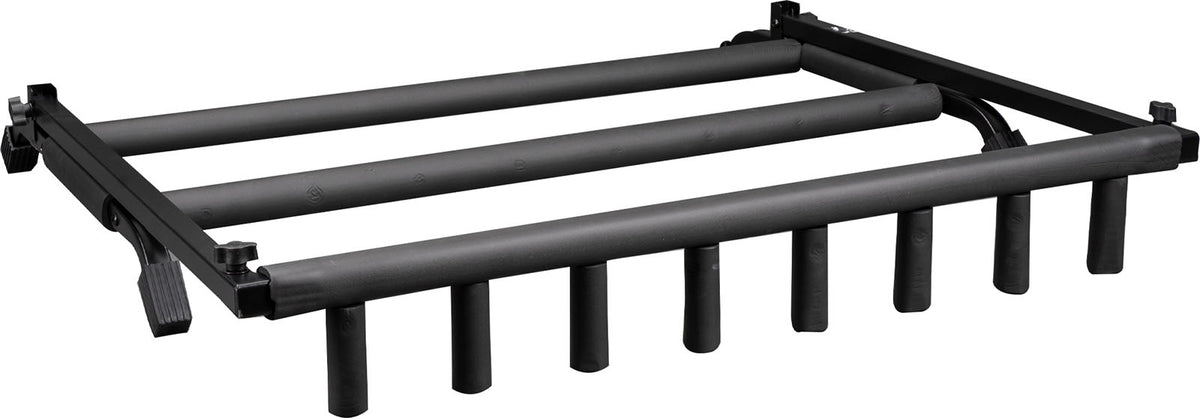 Foldable and retractable rack for 7 guitars