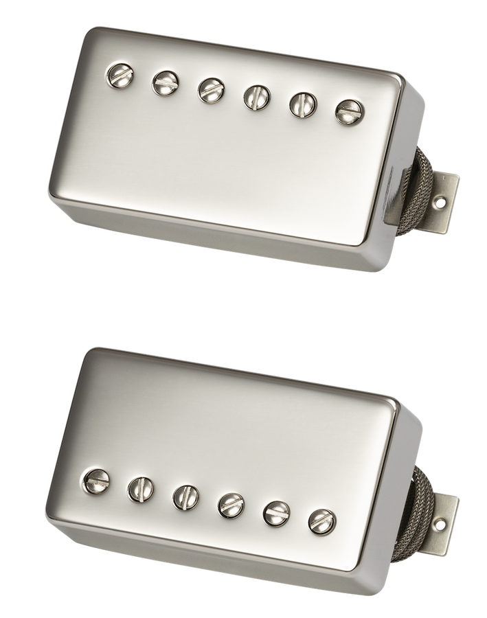 Custombucker Matched Set Double Black True Historic Nickel Covers